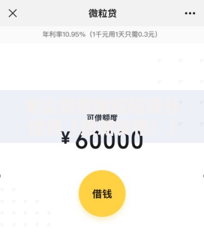 怎么凭借微信信用分借钱（最新发布！）9个信誉好的网贷平台