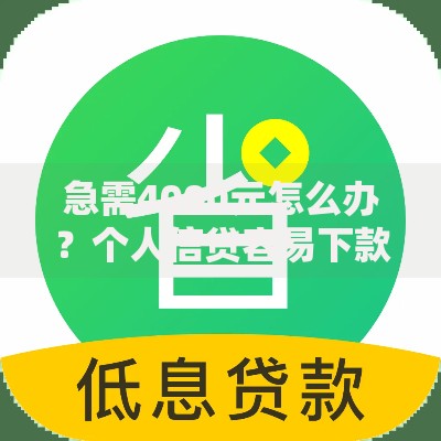 急需4000元怎么办？个人信贷容易下款的平台试试这7个无门槛平台