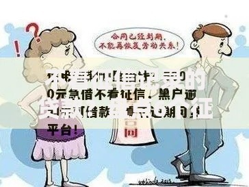 不看征信记录的贷款？盘点6个征信不良的黑户在平台可以借款给你参考