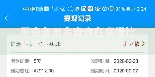 平安备用金查询在哪借比较容易？类似强制下款的5个口子参考