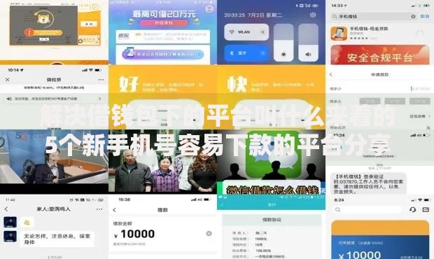 解决借钱包下的平台叫什么来着的5个新手机号容易下款的平台分享