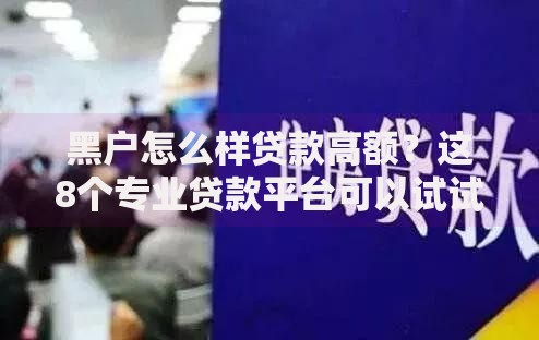 黑户怎么样贷款高额？这8个专业贷款平台可以试试