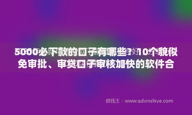 5000必下款的口子有哪些？10个貌似免审批、审贷口子审核加快的软件合集