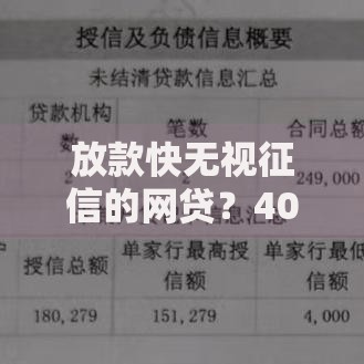 放款快无视征信的网贷？4000元无门槛借款平台推荐，7个不看负债的长期网贷软件盘点