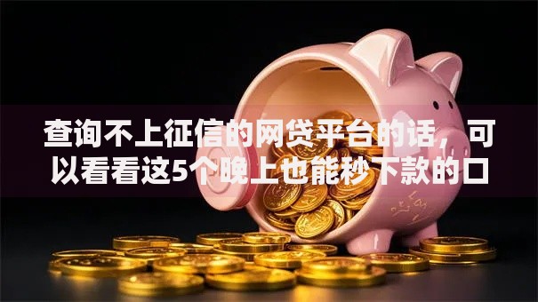 查询不上征信的网贷平台的话，可以看看这5个晚上也能秒下款的口子