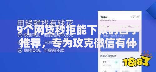 9个网贷秒拒能下款的口子推荐，专为攻克微信有什么功能能借钱的难题