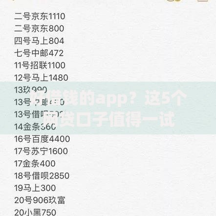好借钱的app？这5个网贷口子值得一试