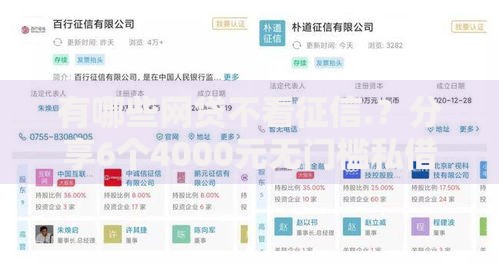 有哪些网贷不看征信.？分享6个4000元无门槛私借平台