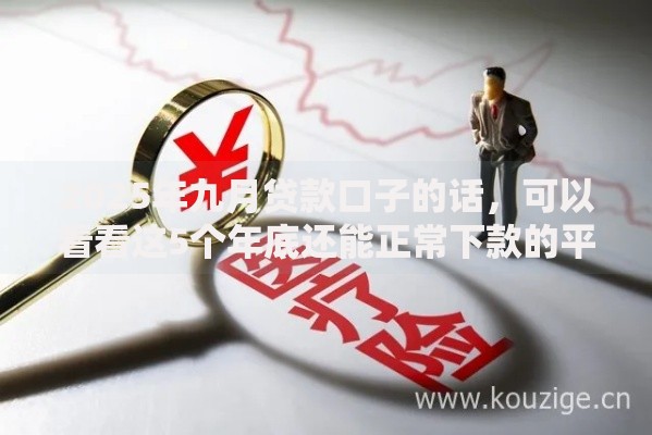 2025年九月贷款口子的话，可以看看这5个年底还能正常下款的平台