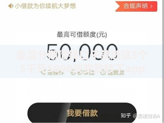 金瀛分期借钱口子就选这5个5千元5000块贷款秒下app