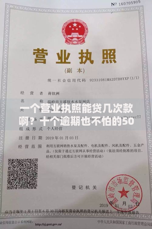 一个营业执照能贷几次款啊？十个逾期也不怕的500元借款平台好借钱