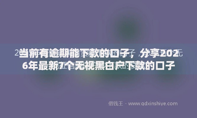 当前有逾期能下款的口子，分享2026年最新7个无视黑白户下款的口子