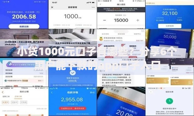 小贷1000元口子有哪些?分享6个黑户能下款的app口子入口 小贷1000元口子有哪些?分享6个黑户能下款的app口子入口