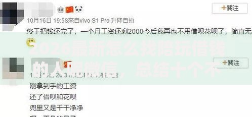 2026最新怎么找陪玩借钱的人呢微信，总结十个不需征信的贷款平台！