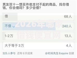 2026年哪家借钱便宜网友分享的6个夜里借款平台好下款我觉得不错！