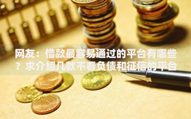 网友：借款最容易通过的平台有哪些？求介绍几款不看负债和征信的平台