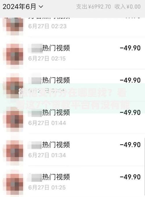 微信支付分在哪里找？看看这7个贷款平台有没有能下款的