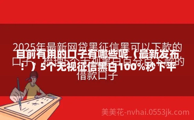 目前有用的口子有哪些呢（最新发布！）5个无视征信黑白100%秒下平台