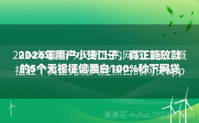 2026年黑户小贷口子,真正能放款的5个无视征信黑白100%秒下网贷app推荐 2026年黑户小贷口子,真正能放款的5个无视征信黑白100%秒下网贷app推荐
