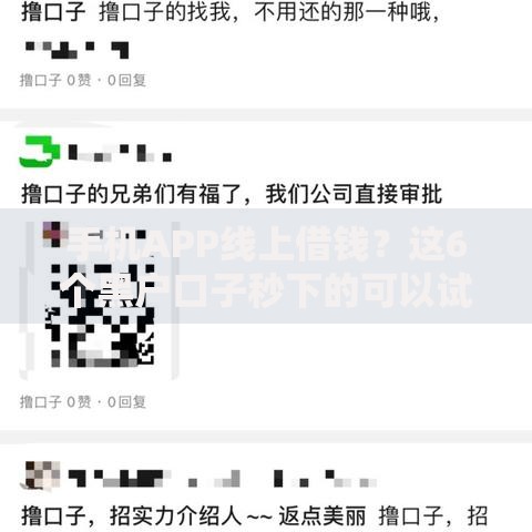 手机APP线上借钱？这6个黑户口子秒下的可以试试