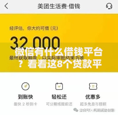 微信有什么借钱平台?看看这8个贷款平台有没有能下款的 微信有什么借钱平台?看看这8个贷款平台有没有能下款的