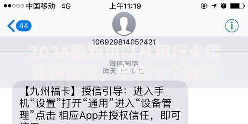 2026最新可以从银行卡借钱吗微信，总结十个微信借钱平台！