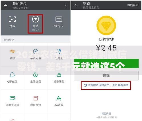 2026农行怎么借钱到微信零钱，差5千元就选这5个平台