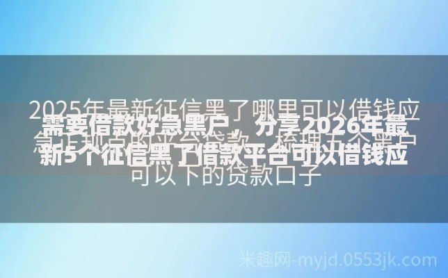 需要借款好急黑户，分享2026年最新5个征信黑了借款平台可以借钱应急