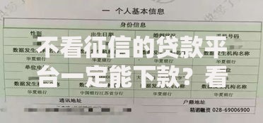 不看征信的贷款平台一定能下款？看看这5个贷款平台好下款怎么样