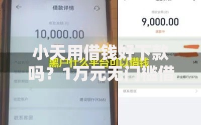 小天用借钱好下款吗？1万元无门槛借款平台推荐，6个有借款平台黑户也能借盘点