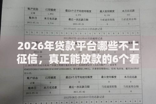 2026年贷款平台哪些不上征信,真正能放款的6个看银行流水的网贷口子推荐 2026年贷款平台哪些不上征信,真正能放款的6个看银行流水的网贷口子推荐