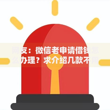 网友：微信老申请借钱怎么办理？求介绍几款不用征信放款平台