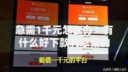 急需1千元怎么办？有什么好下款利息低的试试这8个无门槛平台