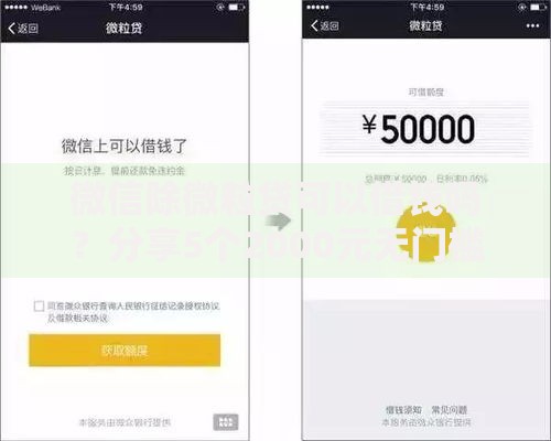 微信除微粒贷可以借钱吗？分享5个2000元无门槛私借平台