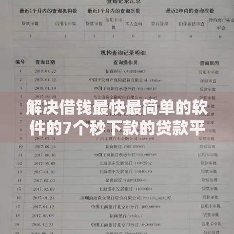解决借钱最快最简单的软件的7个秒下款的贷款平台分享