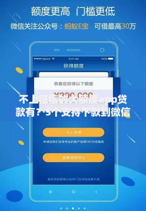 不上征信的大额度app贷款有？5个支持下款到微信的18周岁贷款平台