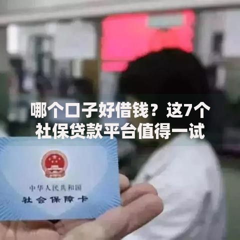 哪个口子好借钱？这7个社保贷款平台值得一试