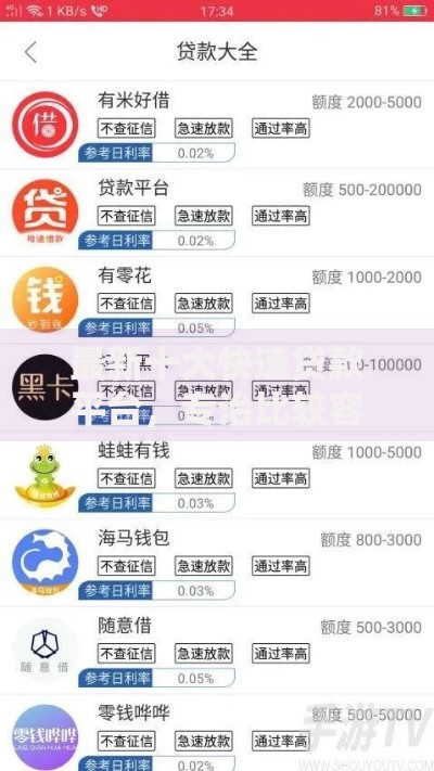 最新十大快速贷款平台，专治比较容易借款的正规平台
