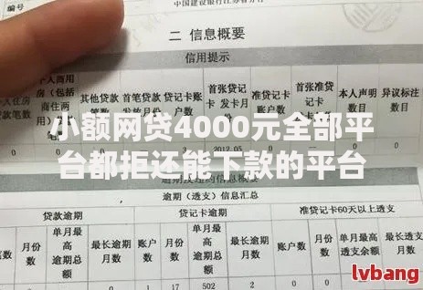 小额网贷4000元全部平台都拒还能下款的平台，借5万分36期不看征信的7个平台介绍