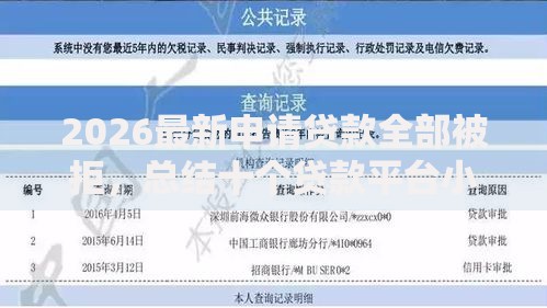 2026最新申请贷款全部被拒，总结十个贷款平台小额贷款！