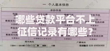 哪些贷款平台不上征信记录有哪些？5个不看征信不看综合评估的借款平台推荐给你