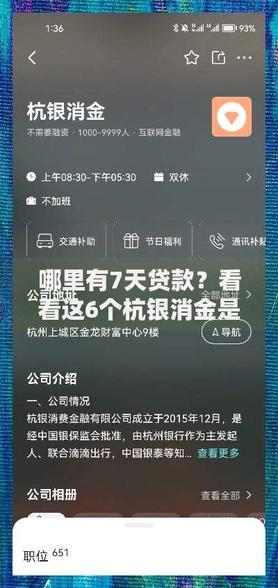 哪里有7天贷款？看看这6个杭银消金是贷款平台怎么样
