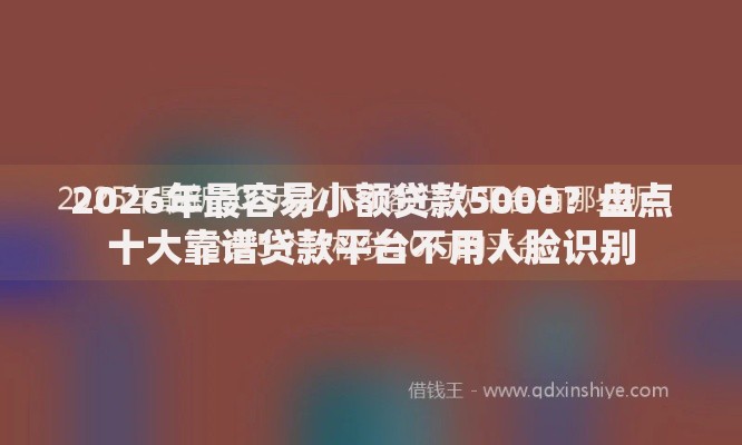 2026年最容易小额贷款5000？盘点十大靠谱贷款平台不用人脸识别
