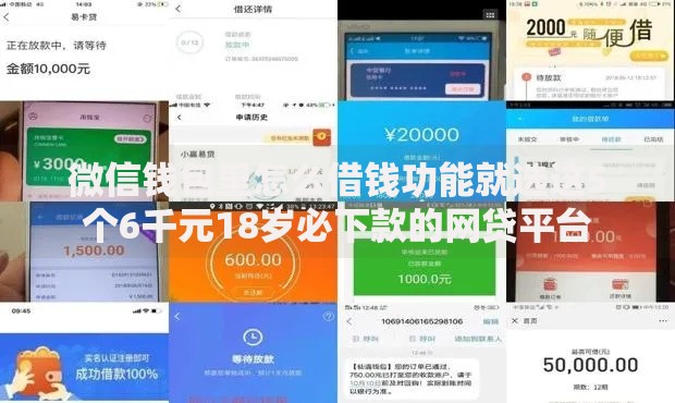 微信钱包里怎么借钱功能就选这5个6千元18岁必下款的网贷平台