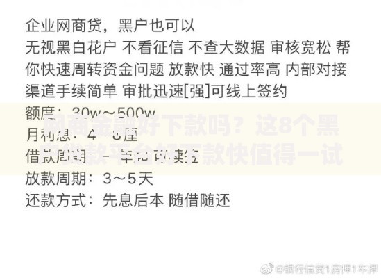 网商金融好下款吗？这8个黑户贷款平台好下款快值得一试