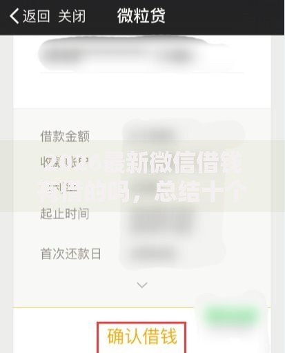 2026最新微信借钱有借的吗，总结十个可靠的小额贷款平台！