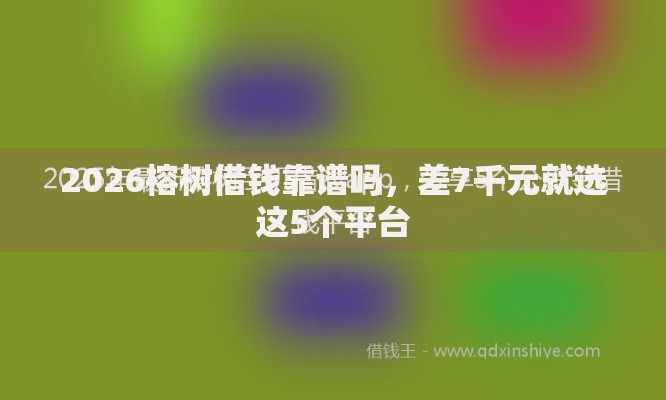2026榕树借钱靠谱吗,差7千元就选这5个平台 2026榕树借钱靠谱吗,差7千元就选这5个平台