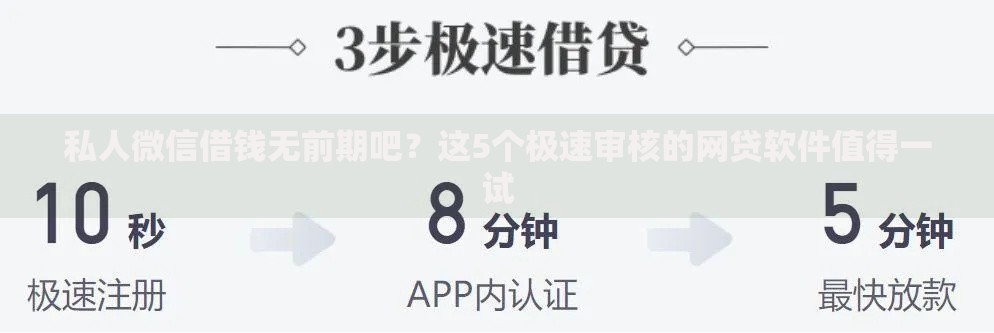 私人微信借钱无前期吧？这5个极速审核的网贷软件值得一试