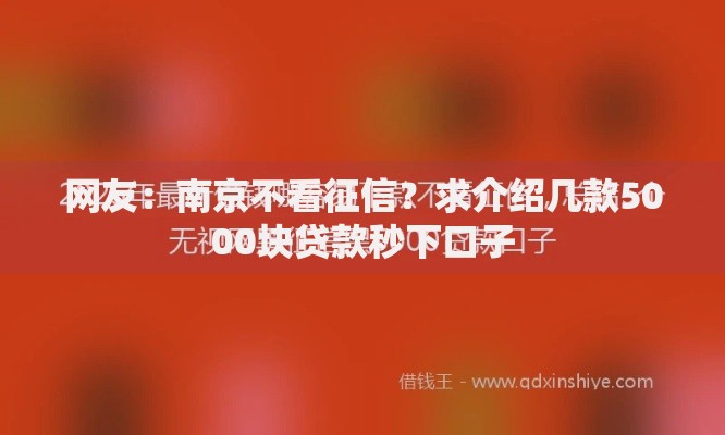 网友:南京不看征信?求介绍几款5000块贷款秒下口子 网友:南京不看征信?求介绍几款5000块贷款秒下口子