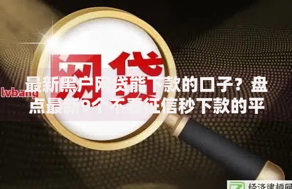 最新黑户网贷能下款的口子？盘点最新9个不看征信秒下款的平台